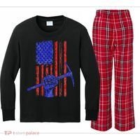 Miner American Flag Mining Gift Pick Usa Patriotic Kids Long Sleeve Plaid Pajama Set thumb 0
