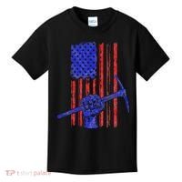 Miner American Flag Mining Gift Pick Usa Patriotic Kids T-Shirt thumb 0