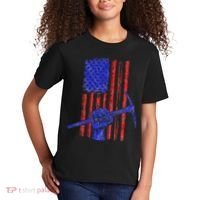 Miner American Flag Mining Gift Pick Usa Patriotic Kids T-Shirt thumb 2