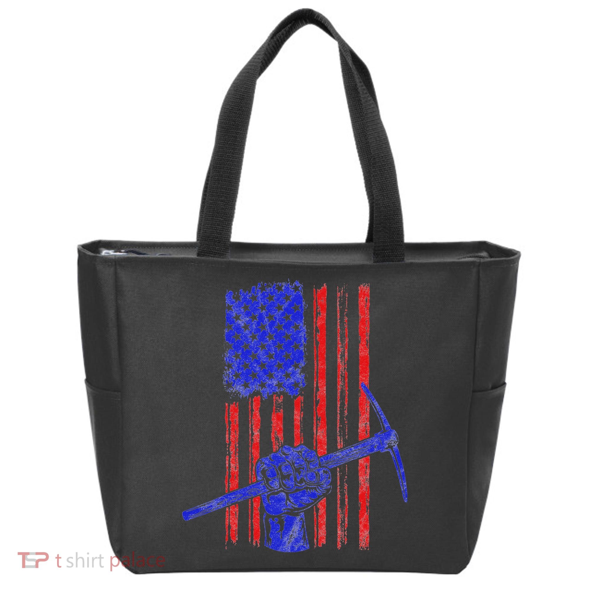 Miner American Flag Mining Gift Pick Usa Patriotic Tote Bag