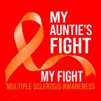 My Auntie's Fight My Fight Multiple Sclerosis Ms Warrior Gift Santa Hat thumb 1