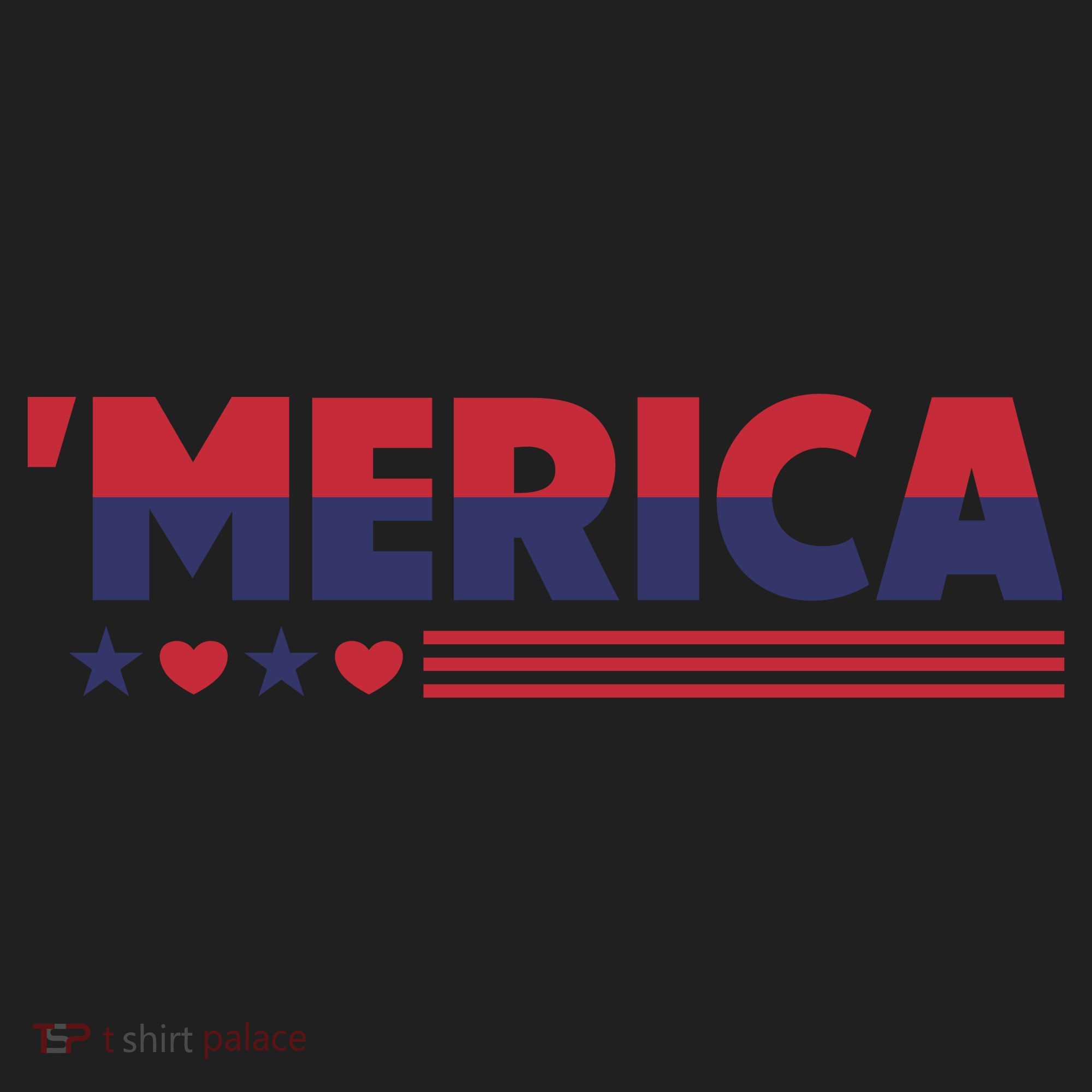 Merica American Flag Stars Stripes Hearts Women's Sweatshirt