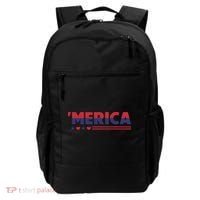 Merica American Flag Stars Stripes Hearts Backpack thumb 0