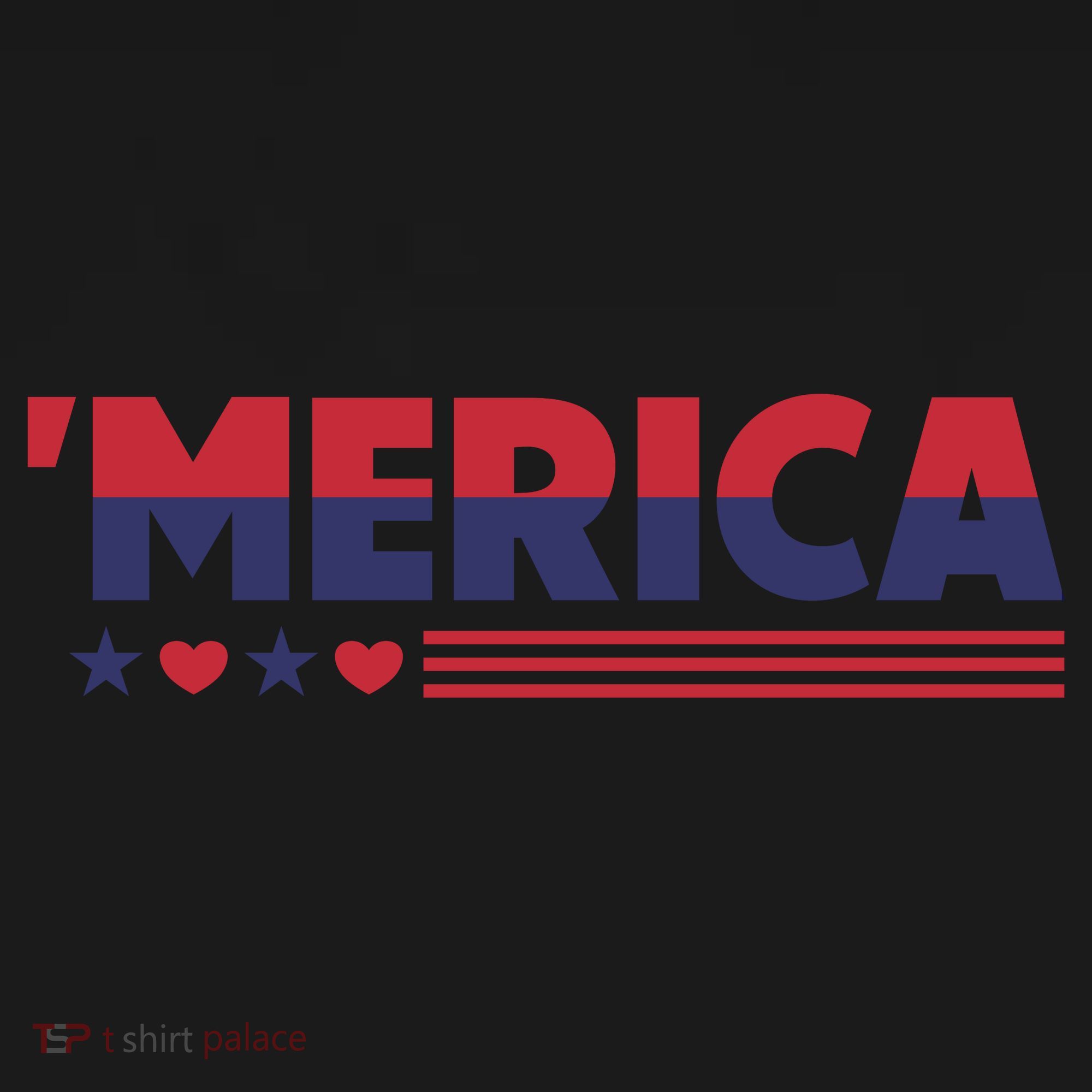 Merica American Flag Stars Stripes Hearts Coaster