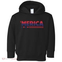 Merica American Flag Stars Stripes Hearts Toddler Hoodie thumb 0