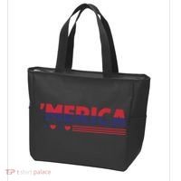 Merica American Flag Stars Stripes Hearts Tote Bag thumb 3