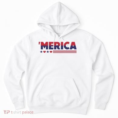 Merica American Flag Stars Stripes Hearts Hoodie
