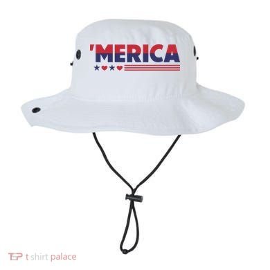 Merica American Flag Stars Stripes Hearts Bucket Hat