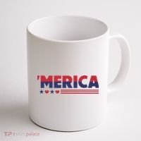 Merica American Flag Stars Stripes Hearts Coffee Mug thumb 1