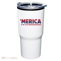 Merica American Flag Stars Stripes Hearts Tumbler thumb 0