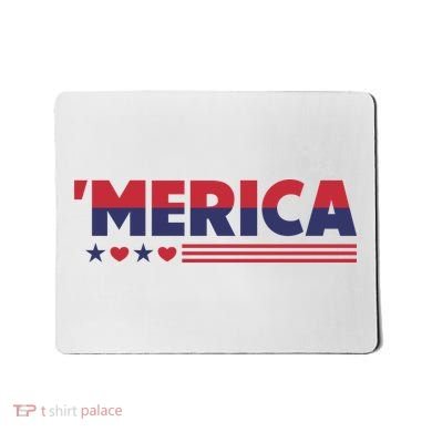 Merica American Flag Stars Stripes Hearts Mousepad