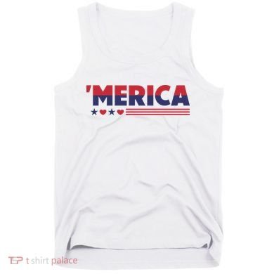 Merica American Flag Stars Stripes Hearts Tank Top