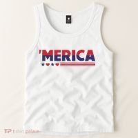 Merica American Flag Stars Stripes Hearts Tank Top thumb 2