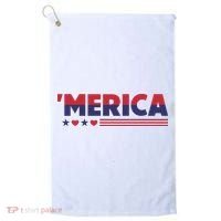 Merica American Flag Stars Stripes Hearts Golf Towel thumb 0