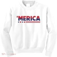 Merica American Flag Stars Stripes Hearts Kids Sweatshirt thumb 0