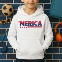 Merica American Flag Stars Stripes Hearts Kids Hoodie thumb 2