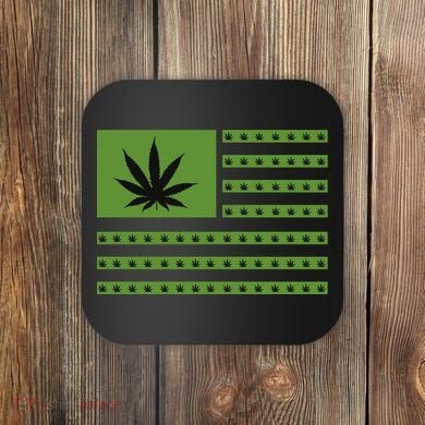 Marijuana American Flag Coaster