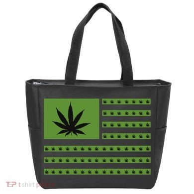 Marijuana American Flag Tote Bag