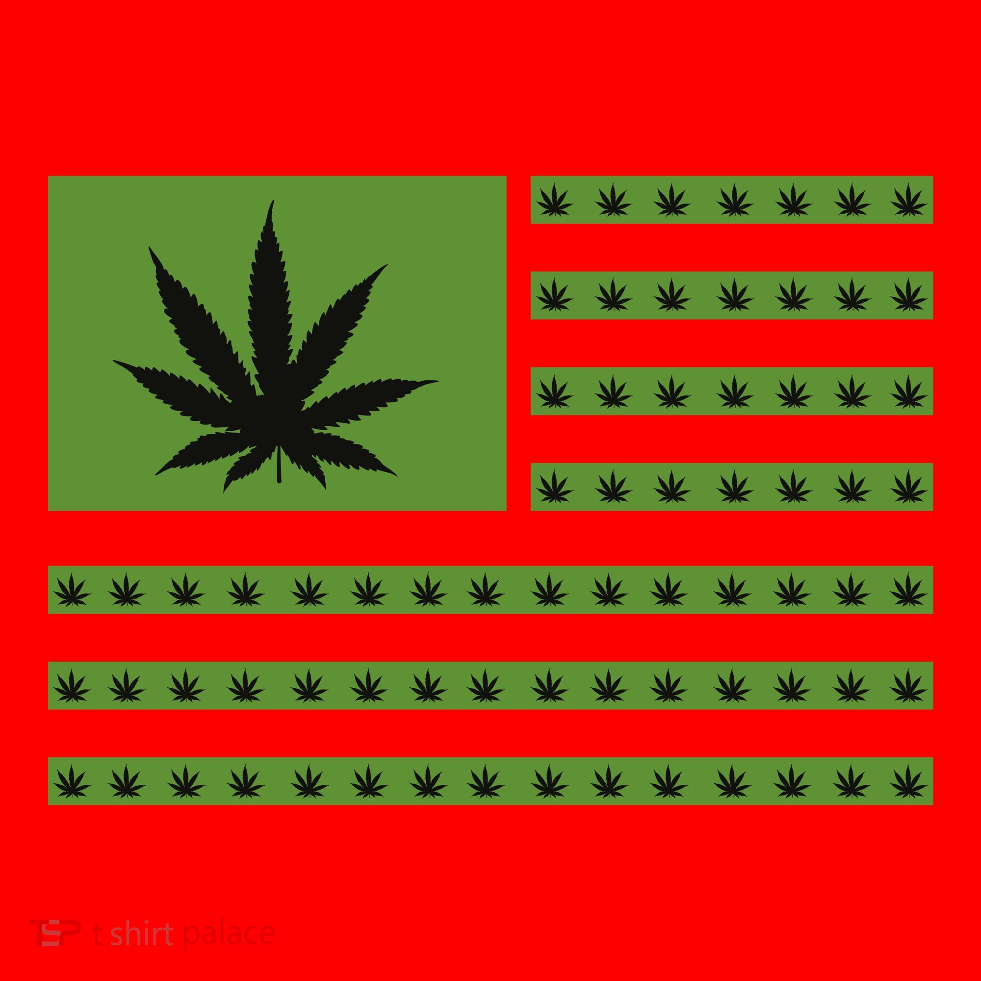 Marijuana American Flag Santa Hat