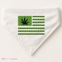 Marijuana American Flag USA-Made Doggie Bandana thumb 0