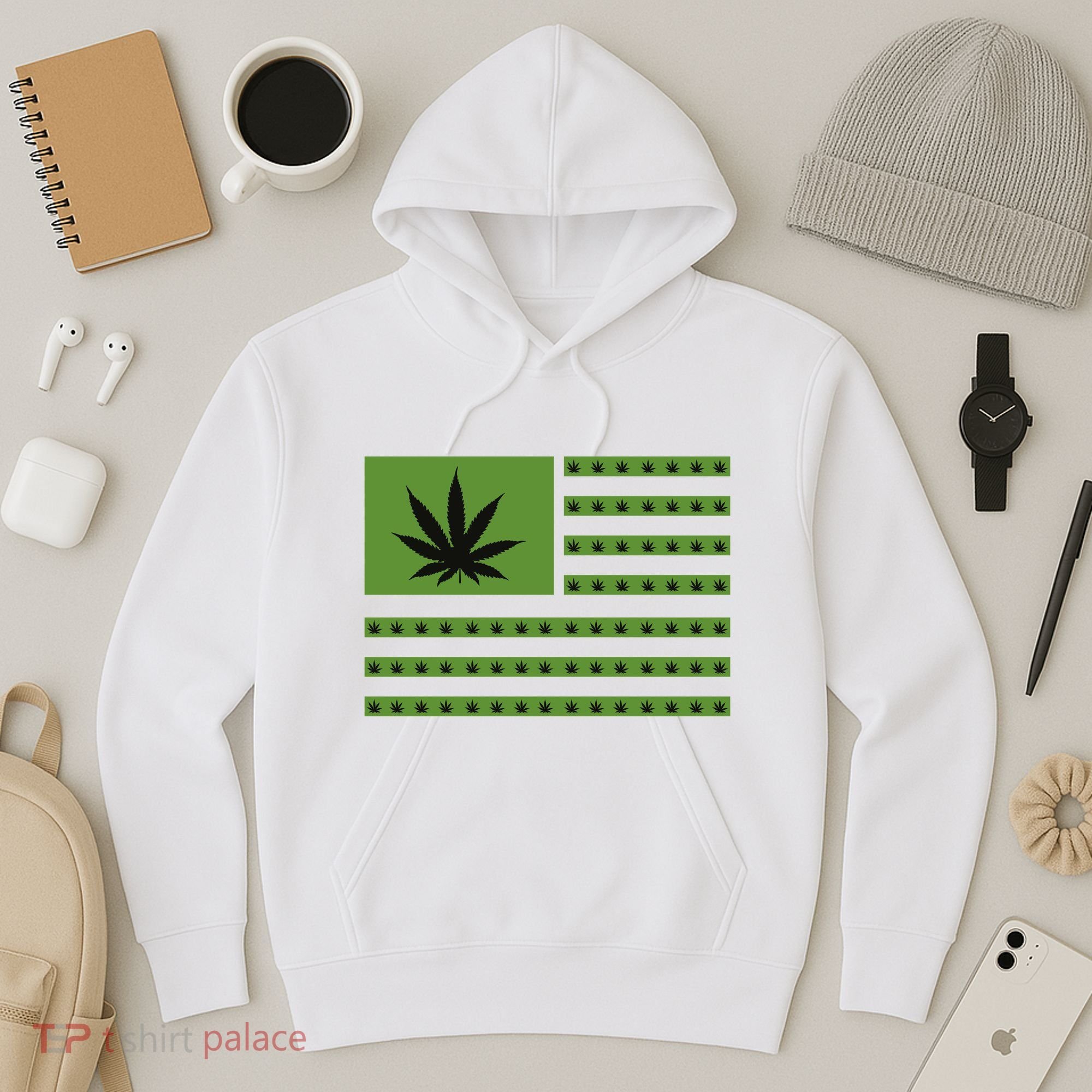 Marijuana American Flag Hoodie