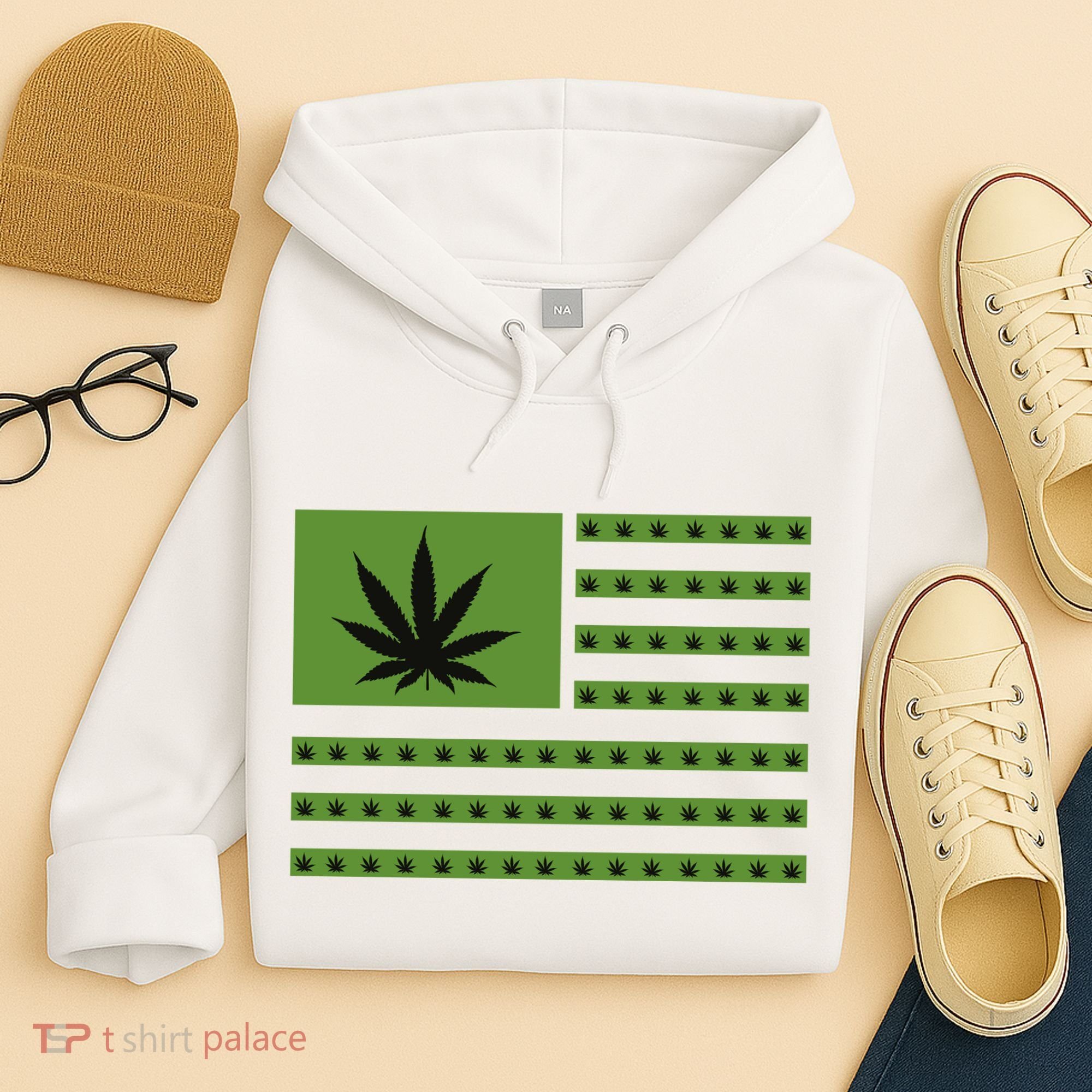 Marijuana American Flag Hoodie
