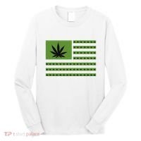 Marijuana American Flag Long Sleeve Shirt thumb 0