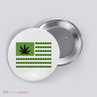 Marijuana American Flag Button
