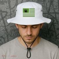 Marijuana American Flag Bucket Hat thumb 2