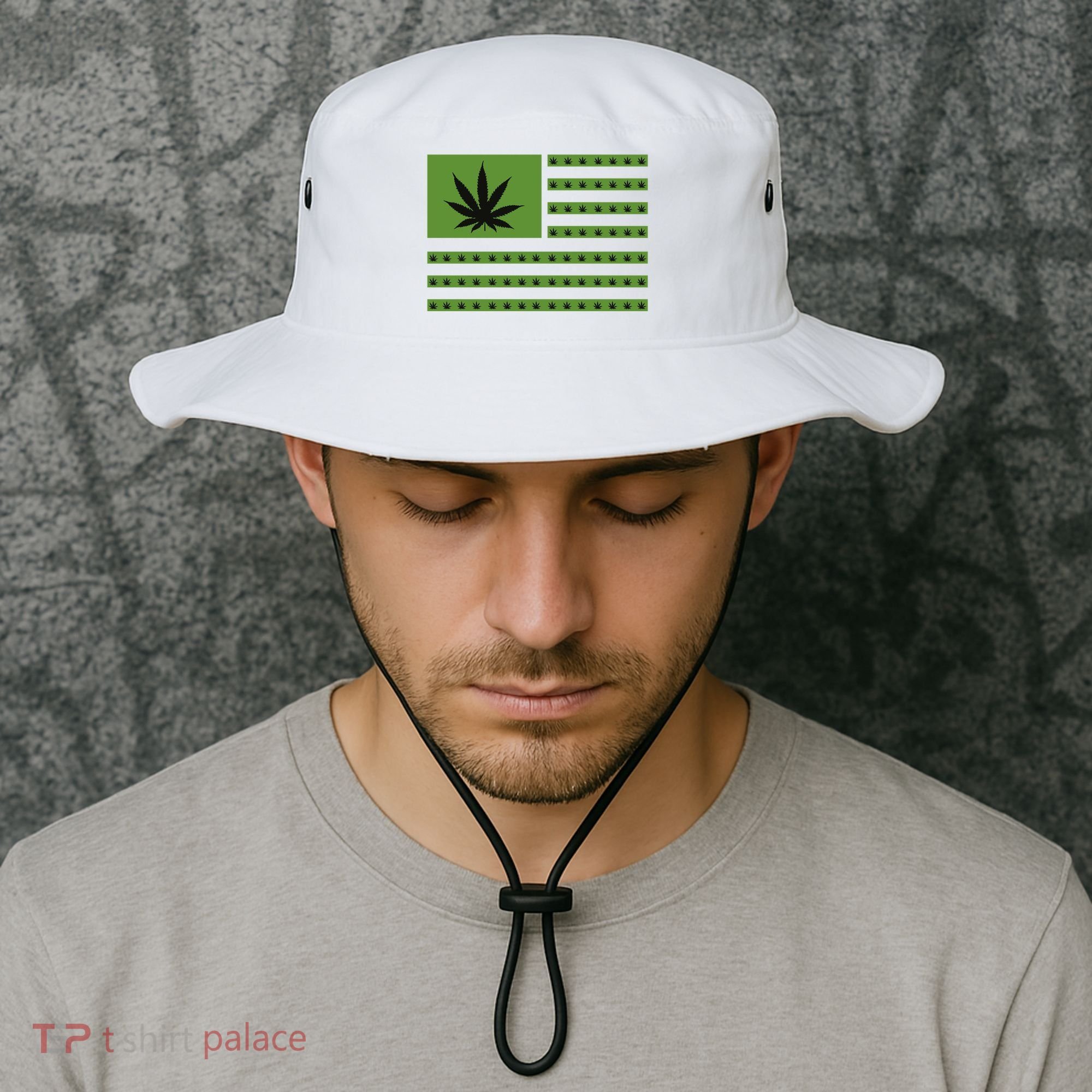 Marijuana American Flag Bucket Hat