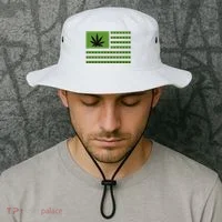 Marijuana American Flag Bucket Hat thumb 2