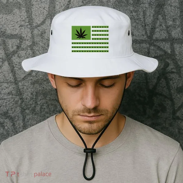 Marijuana American Flag Bucket Hat