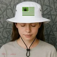 Marijuana American Flag Bucket Hat thumb 3