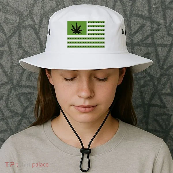 Marijuana American Flag Bucket Hat