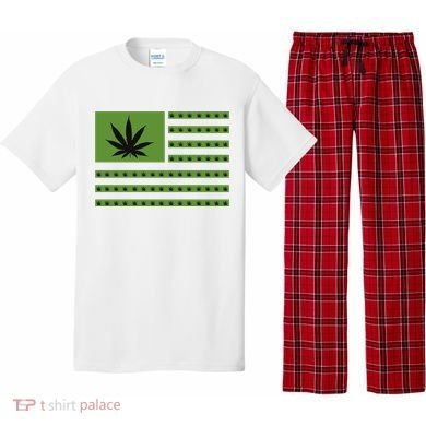 Marijuana American Flag Pajama Set