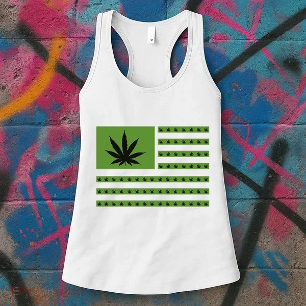 Marijuana American Flag Women's Tank Top