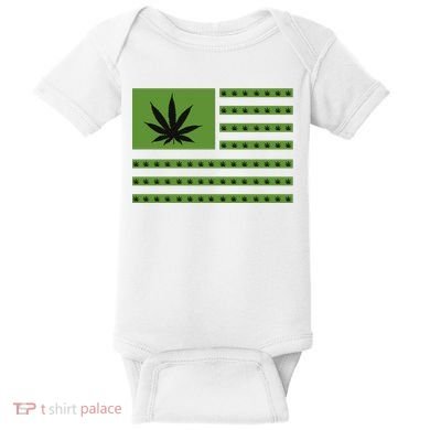 Marijuana American Flag Baby Bodysuit