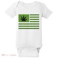 Marijuana American Flag Baby Bodysuit thumb 0