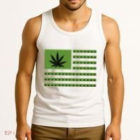 Marijuana American Flag Tank Top thumb 3