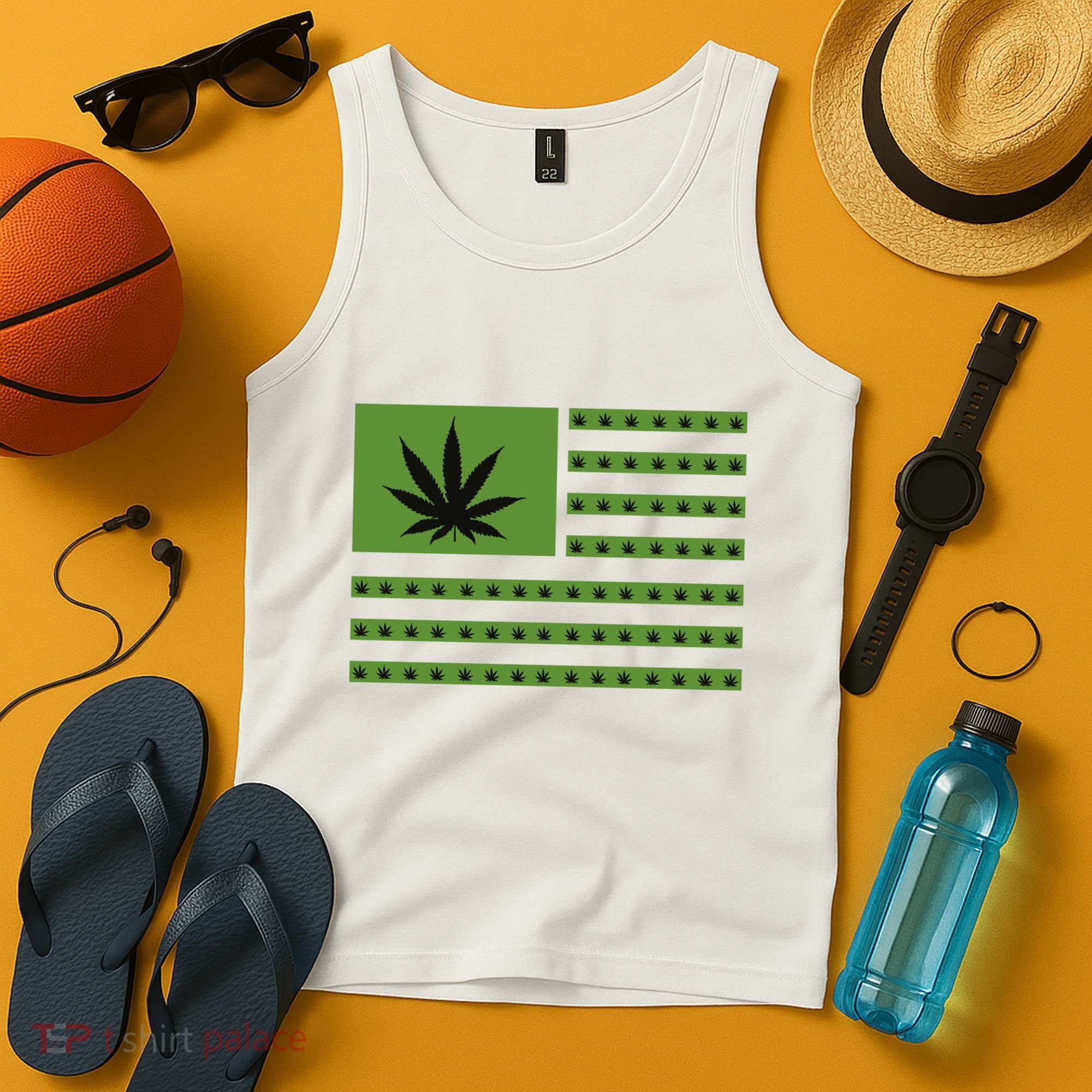 Marijuana American Flag Tank Top