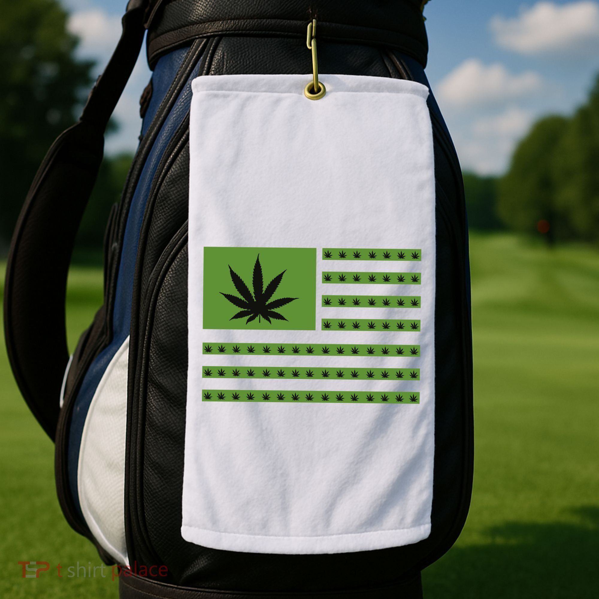 Marijuana American Flag Golf Towel