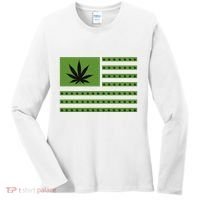 Marijuana American Flag Women's Long Sleeve Shirt thumb 0