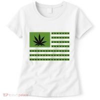 Marijuana American Flag Women's T-Shirt thumb 0