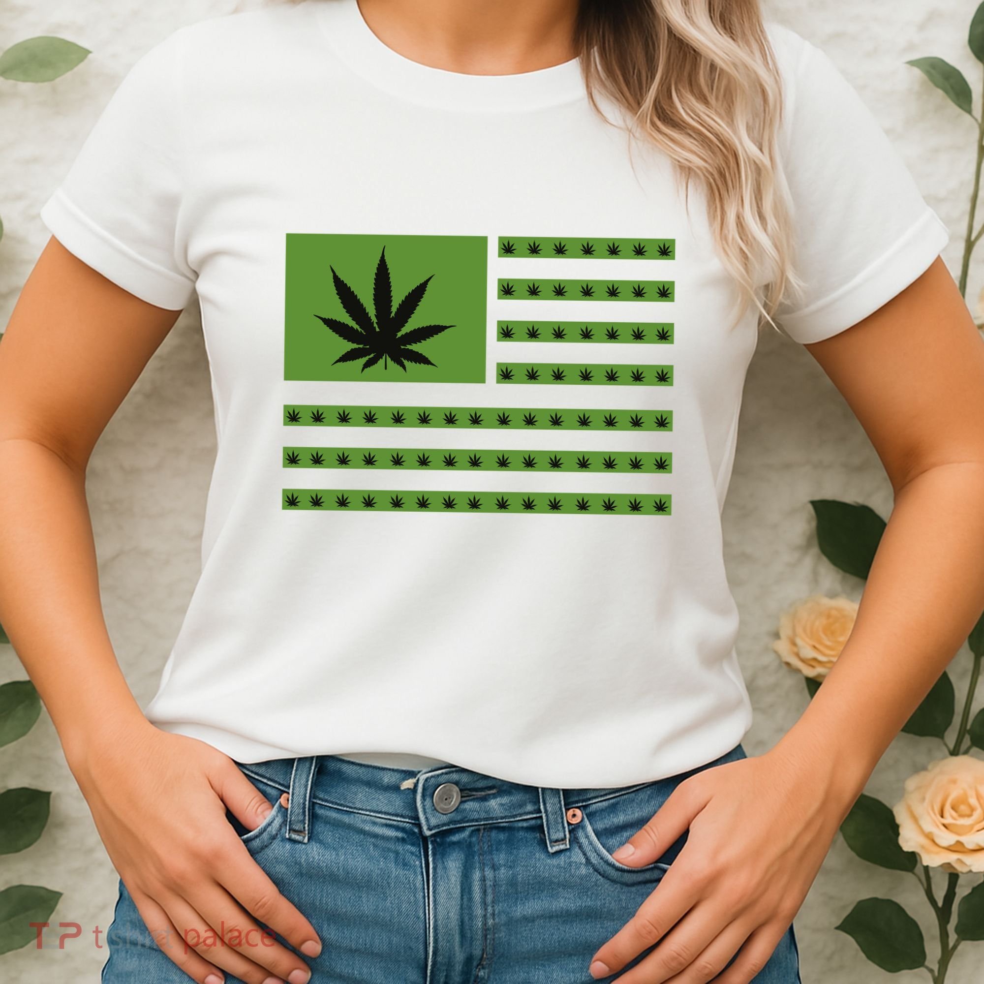 Marijuana American Flag Women's T-Shirt