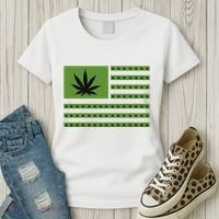 Marijuana American Flag Women's T-Shirt thumb 3