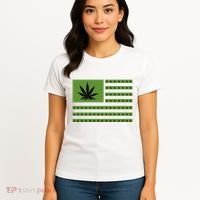 Marijuana American Flag Women's T-Shirt thumb 4