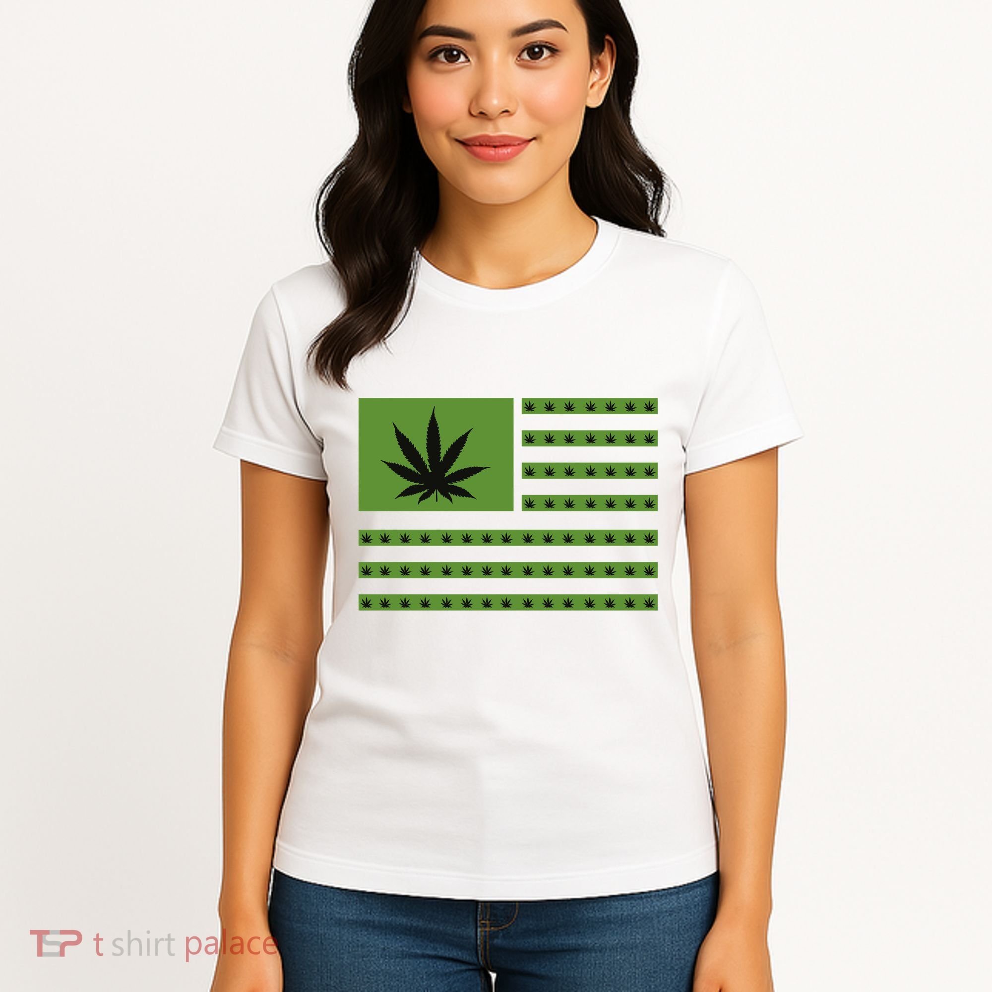 Marijuana American Flag Women's T-Shirt