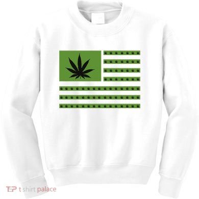 Marijuana American Flag Kids Sweatshirt
