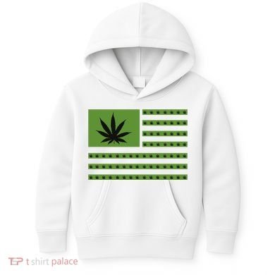 Marijuana American Flag Kids Hoodie