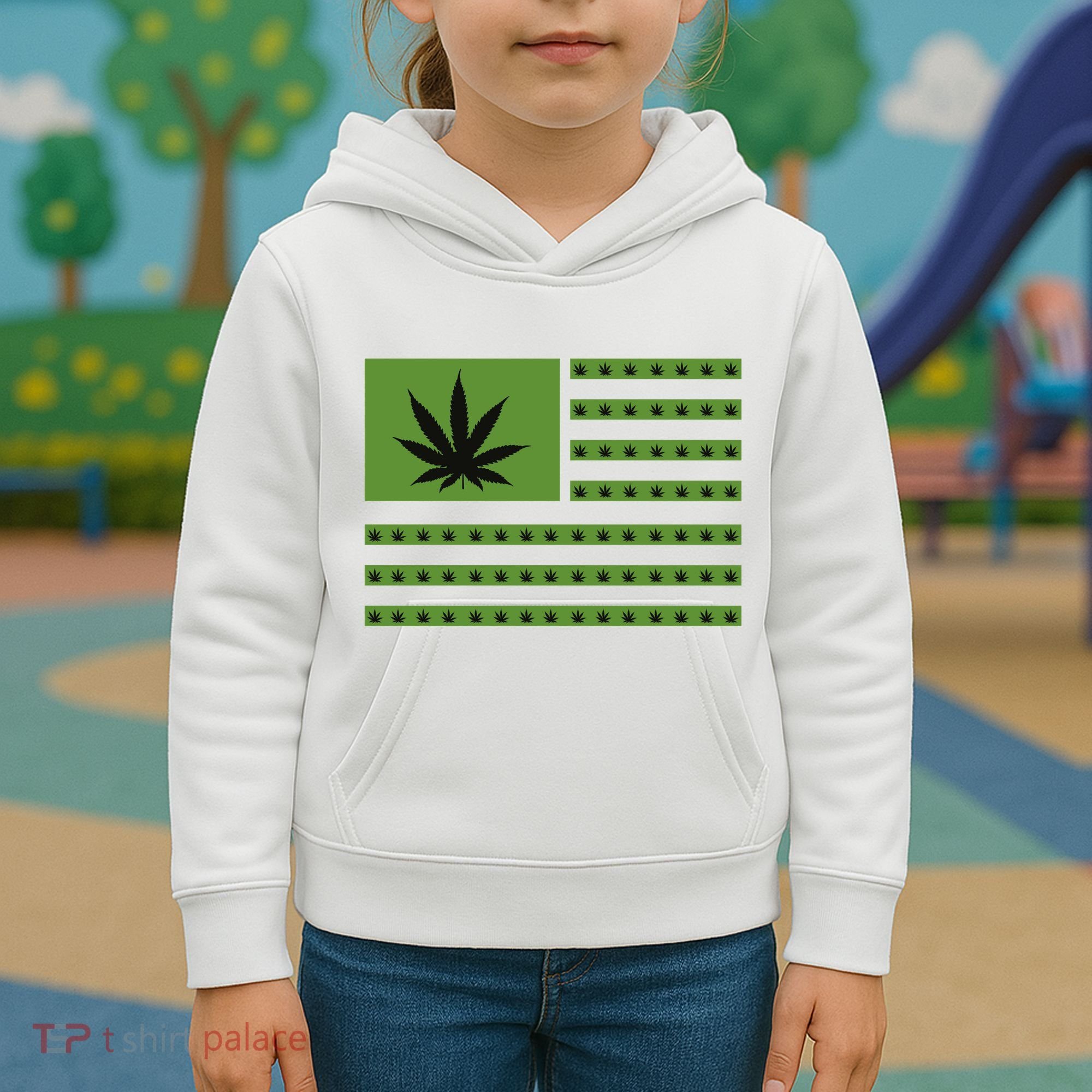 Marijuana American Flag Kids Hoodie